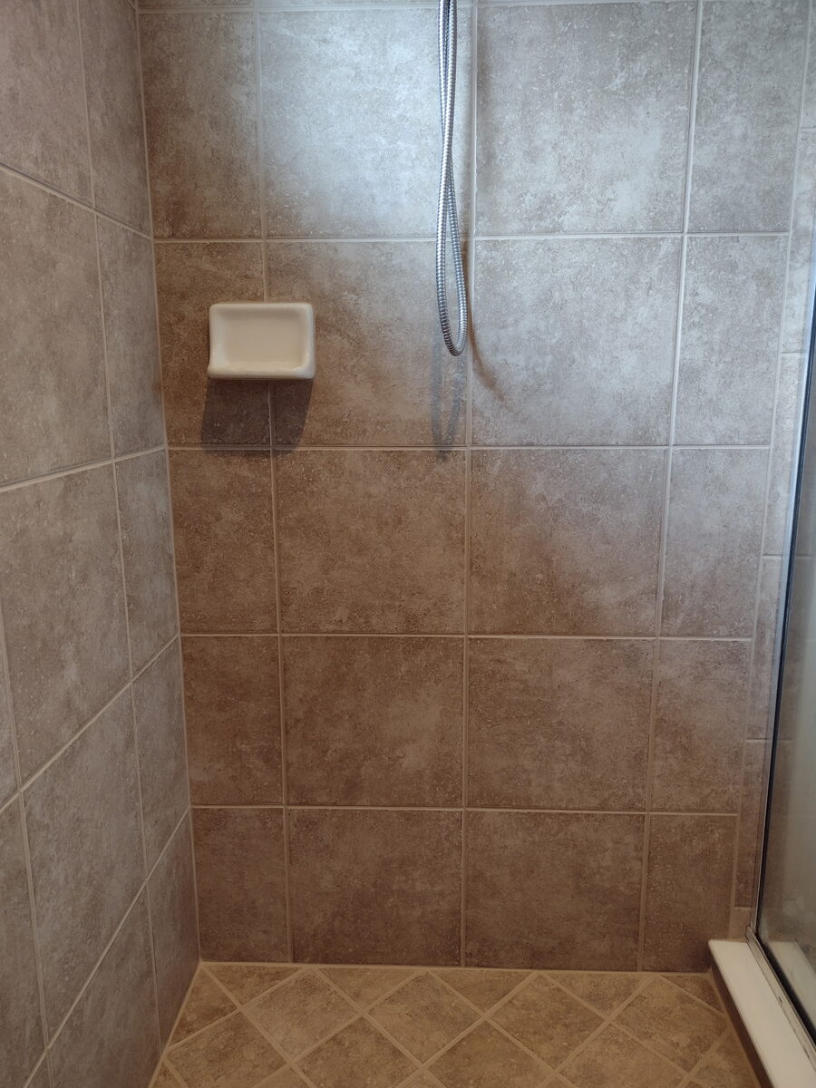 Shower tile grout after cleaning and sealing