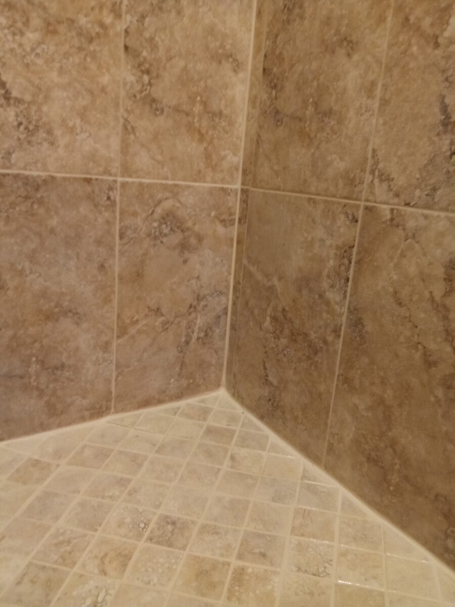 Shower grout after restoration